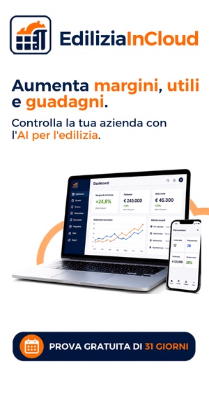 EdiliziaInCloud — gestionale con AI per imprese edili: margini di cantiere, fatturazione e CRM. Prova gratuita di 31 giorni